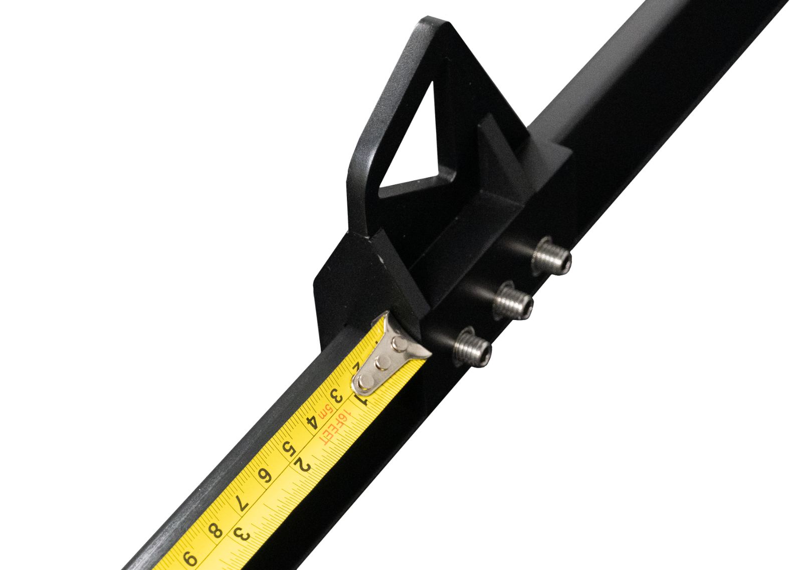 Measuring off the back edge of a Universal Clamp with a tape measure